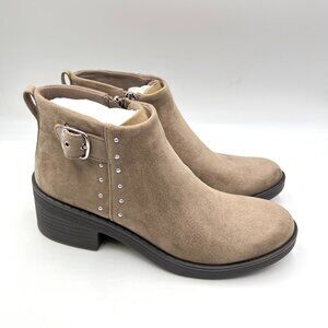 Bzees Womens Size 8.5 Other Half Light Brown Microsuede Ankle Boot Booties Shoes